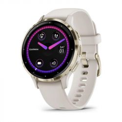 - Garmin Venu 3s Soft Gold Stainless Steel Bezel with Ivory Case and Silicone Band (010-02785-54)