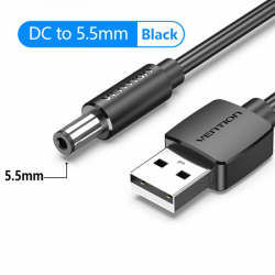  Vention USB - DC (M/M), 5.5 , 1.5 , Black (CEYBG) -  6