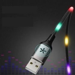  Remax RC-133i EL Luminous (Sound-Activated) USB - Lightning, 1 Black (6954851297567)