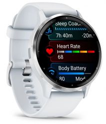 �����-�������� Garmin Venu 3 Silver Stainless Steel Bezel with Whitestone Case and Silicone Band (010-02784-50) - �������� 3