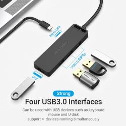  Vention 4-Port  micro USB  0.15M Black (TGKBB) -  3