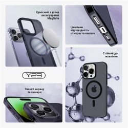 - Armorstandart Y23 MagSafe  Apple iPhone 15 Pro Max Transparent Black (ARM68568) -  3