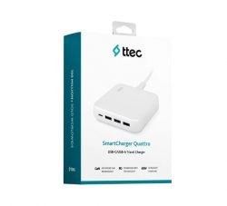    Ttec SmartCharger Quattro GaN USB-C/USB-A 65W White (2SCG02B) -  4