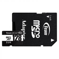  '  `i MicroSDHC 128GB UHS-I Class 10 Team Black + SD-adapter (TUSDX128GCL10U03) -  1
