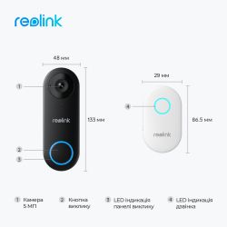 Видеозвонок Reolink D340W (Video Doorbell WiFi) - Картинка 2