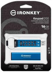 - USB3.2 16GB Kingston IronKey Keypad 200 Type-A Blue (IKKP200/16GB) -  3