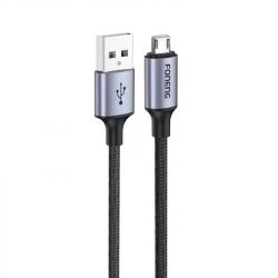  Foneng X95 Metal Head Braided Cable USB - micro USB 3A 1.2 Black (X95-CA-MU)