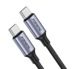  Foneng X95 Metal Head Braided Cable USB-C - USB-C 60W 1.2 Black (X95-CA-TCTC)