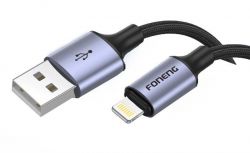  Foneng X95 Metal Head Braided Cable (3A) USB - Lightning 1.2 Black (X95-CA-IP)