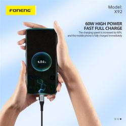  Foneng X92 4-in-1 (60W) USB/USB-C - USB-C/Lightning 1 Black (X92-CA-FIO) -  3