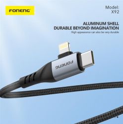  Foneng X92 4-in-1 (60W) USB/USB-C - USB-C/Lightning 1 Black (X92-CA-FIO) -  4