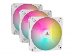  Corsair iCUE AR120 Digital RGB 120mm PWM Fan Triple Pack White (CO-9050169-WW)