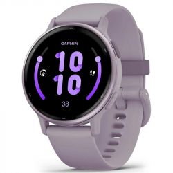- Garmin Vivoactive 5 Metallic Orchid Aluminum Bezel with Orchid Case and Silicone Band (010-02862-53) -  1