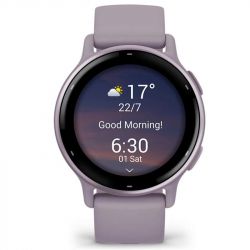 �����-���� Garmin Vivoactive 5 Metallic Orchid Aluminum Bezel with Orchid Case and Silicone Band (010-02862-53) - �������� 4