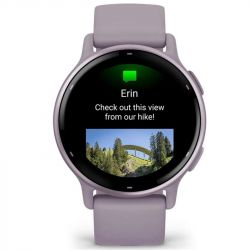 �����-���� Garmin Vivoactive 5 Metallic Orchid Aluminum Bezel with Orchid Case and Silicone Band (010-02862-53) - �������� 6