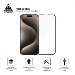 Защитное стекло Armorstandart Pro для Apple iPhone 15 Pro Max, Black, 0.3mm (ARM71485) - Картинка 2