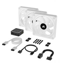  Corsair iCUE Link QX120 RGB PWM PC Fans Starter Kit with iCUE Link System Hub White (CO-9051006-WW) -  11