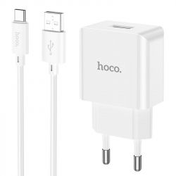    Hoco C106A (1USB, 2.1) White (C106ACW) +  Type-C