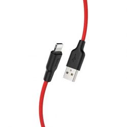  Hoco X21 Plus Silicone USB - Lightning, 1 , Black/Red (D25607)