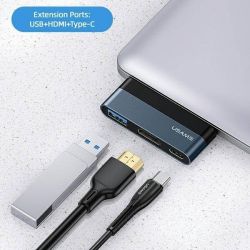  USB Type-C Usams US-SJ492 Mini HUB Black (SJ492HUB01) -  2