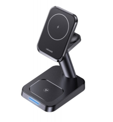    Usams US-CC150 3in1 Magnetic Wireless Charging Stand 20W Black (CC150WXC01) -  1