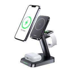    Usams US-CC150 3in1 Magnetic Wireless Charging Stand 20W Black (CC150WXC01) -  2