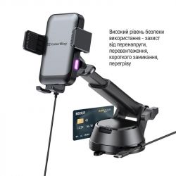 Бездротовий зарядний пристрій СolorWay AutoSense Car Wireless Charger 2 (Dashboard+Air Vent) 15W (CW-CHAW040Q-BK) - Картинка 6