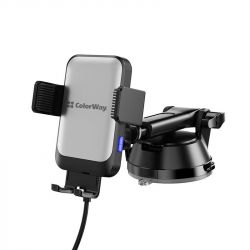 Бездротовий зарядний пристрій СolorWay AutoSense Car Wireless Charger 2 (Dashboard+Air Vent) 15W (CW-CHAW040Q-BK) - Картинка 9