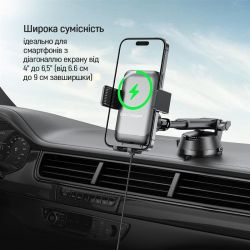 Бездротовий зарядний пристрій СolorWay AutoSense Car Wireless Charger 2 (Dashboard+Air Vent) 15W (CW-CHAW040Q-BK) - Картинка 14