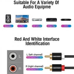 ������ Vention 2�RCA - 2�RCA (M/M), 1 �, Black (VAB-R06-B100) - �������� 3