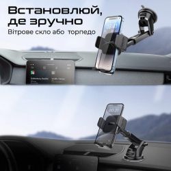 Тримач автомобільний Promate TransHold Black - Картинка 4