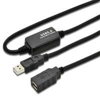  Digitus USB 2.0 (AM/AF) 10.0m, , Black (DA-73100-1)