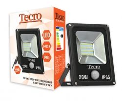 Светодиодный прожектор Tecro TL-FL-20B-PR 20W 6400K с датчиком движения