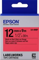 Стрічка Epson LK4RBP Pastel Black/Red 12mm/9m (C53S654007)