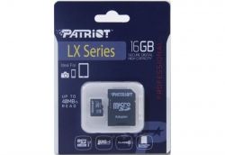   MicroSDHC 16GB UHS-I Class 10 Patriot LX + SD-adapter (PSF16GMCSDHC10) -  2
