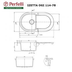 114-78 LIGHT BEIGE IZETTA OGI Мийка кухонна гранітна Perfelli - Картинка 5