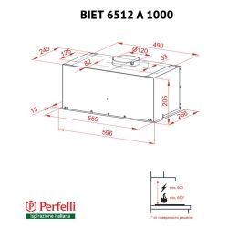 Витяжка Perfelli BIET 6512 A 1000 I LED - Картинка 7