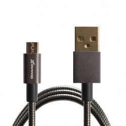  Grand-X USB-microUSB, Cu, 2,1A, Black, 1m, . -. (MM-01) -  2