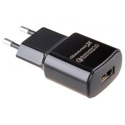    Grand-X QC3.0 (1xUSB 3.6-12/1.5-3) Black (CH-550TC) +  USB-TypeC -  1