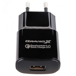    Grand-X QC3.0 (1xUSB 3.6-12/1.5-3) Black (CH-550TC) +  USB-TypeC -  2