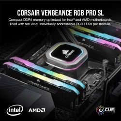 Модуль памяти DDR4 2x16GB/3600 Corsair Vengeance RGB Pro SL Black (CMH32GX4M2D3600C18) - Картинка 7