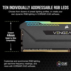 Модуль памяти DDR4 2x16GB/3600 Corsair Vengeance RGB Pro SL Black (CMH32GX4M2D3600C18) - Картинка 8