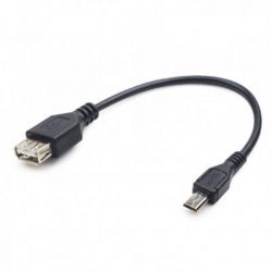 Кабель Cablexpert (A-OTG-AFBM-03), USB2.0 - USB Micro-B, 0.15 м, черный