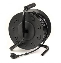 Удлинитель на катушке PowerPlant JY-2002/50 (PPRA10M500S4) 4 розетки, 50 м, черный/желтый - Картинка 4