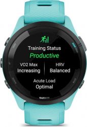 Смарт-годинник Garmin Forerunner 265 Black Bezel with Aqua Case and Aqua/Black Silicone Band (010-02810-12) - Картинка 2