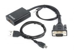Адаптер Cablexpert (A-VGA-HDMI-01) VGA - HDMI, со звуком, 0.15 м, черный - Картинка 2