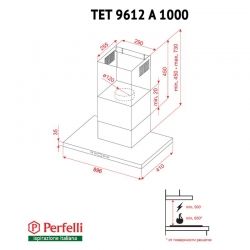 Вытяжка Perfelli TET 9612 A 1000 W LED - Картинка 7