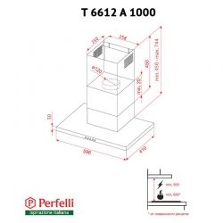 Витяжка PERFELLI T 6612 A 1000 IV LED - Картинка 9