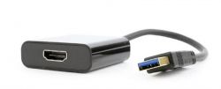  USB 3.0 (M) - HDMI (F), Cablexpert, Black, 15  (A-USB3-HDMI-02) -  2
