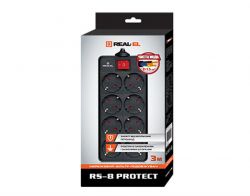Фільтр живлення REAL-EL RS-8 PROTECT 3.0m Black - Картинка 4